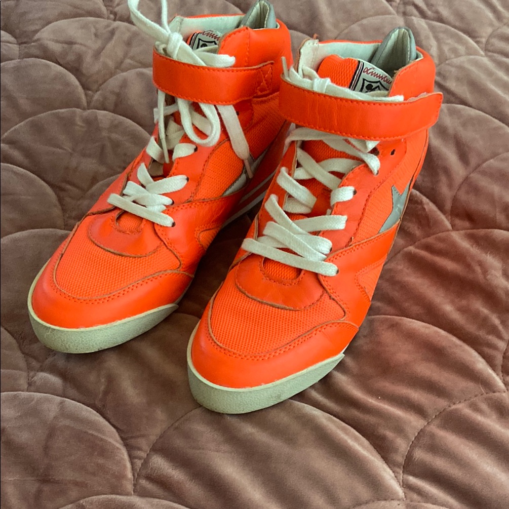 Ash Orange Leather Hightops